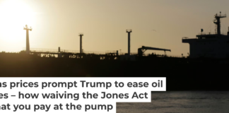 Suspending the Jones Act allows foreign-based oil tankers to sail between U.S. ports. AP Photo/Eric Gay